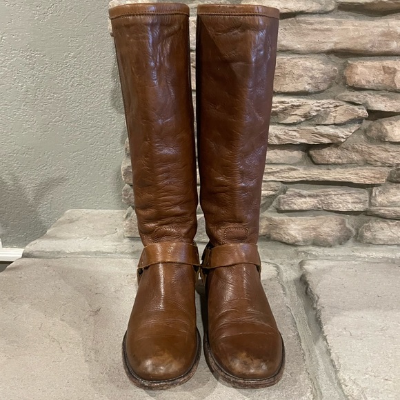 Womens Frye Phillip harness brown boot - Picture 2 of 6
